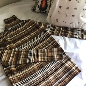 Brown Striped Turtleneck